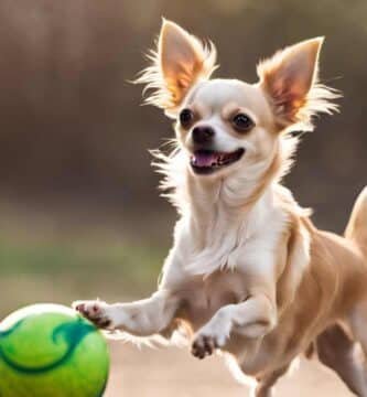 chihuahua qui joue à la balle
