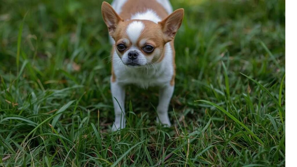 chihuahua dans le jardin pour apprendre la propreté