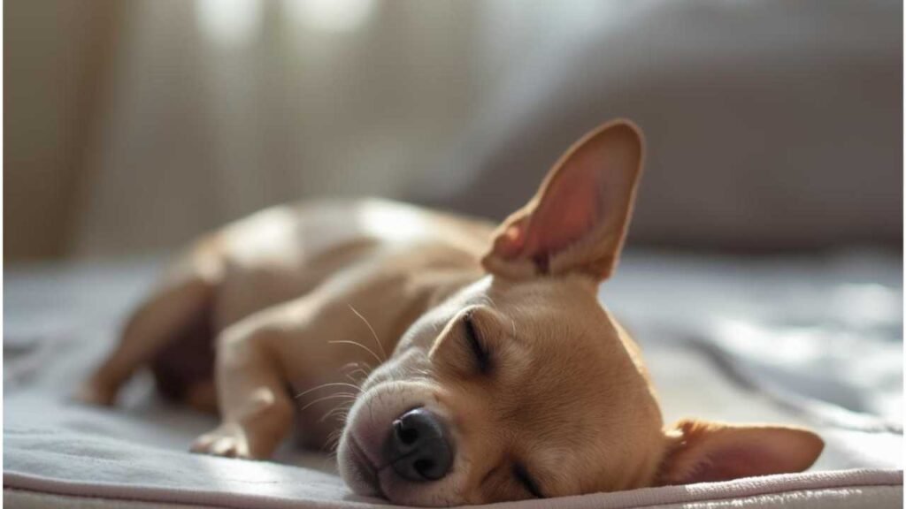 moment de sieste juste avant la sortie pour faire ses besoins