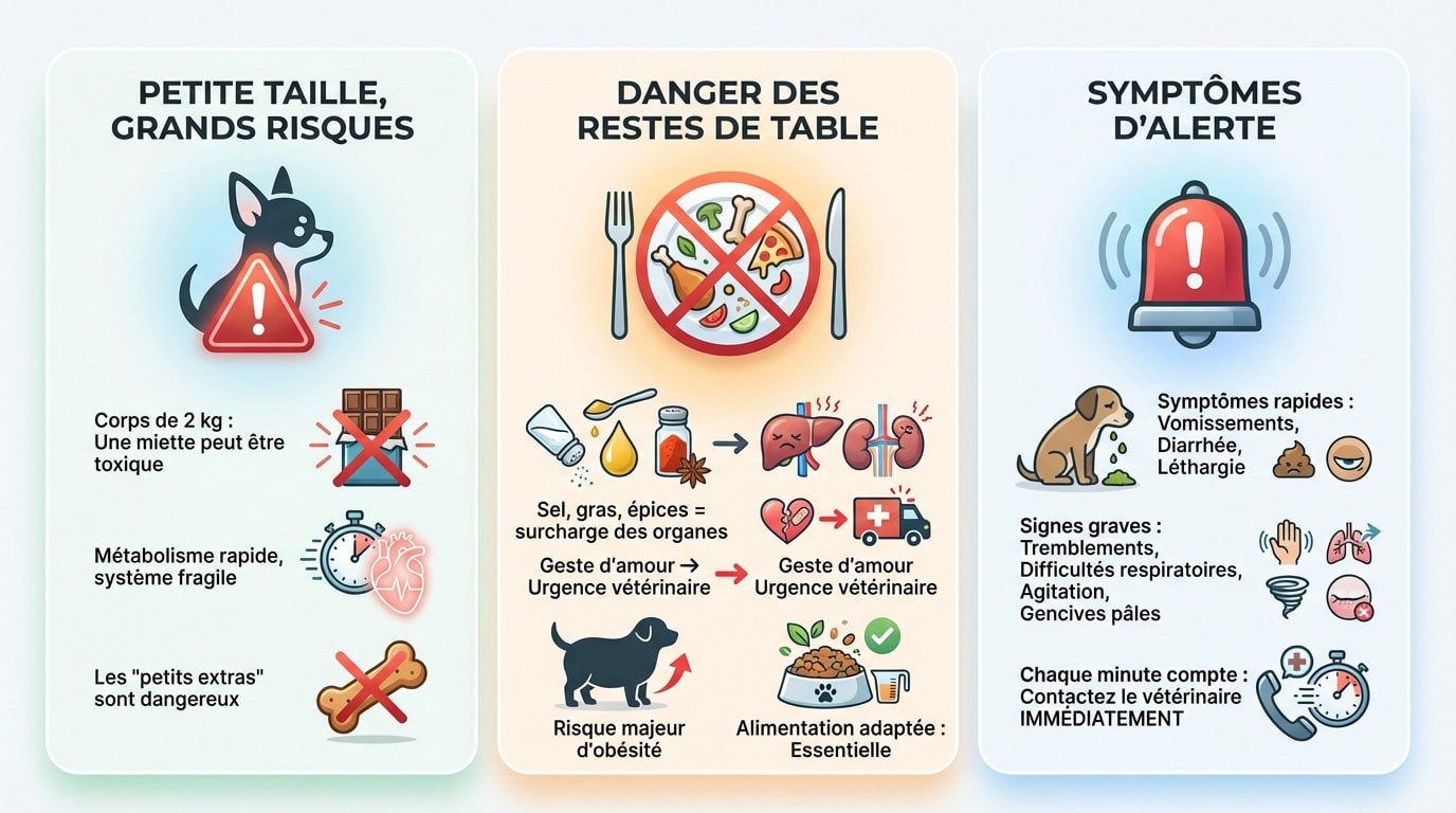 Chihuahua face aux risques alimentaires et symptômes d'intoxication