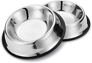 Nobleza - 2 Pack Gamelles pour Chien en Acier Inoxydable avec Fond en Caoutchouc