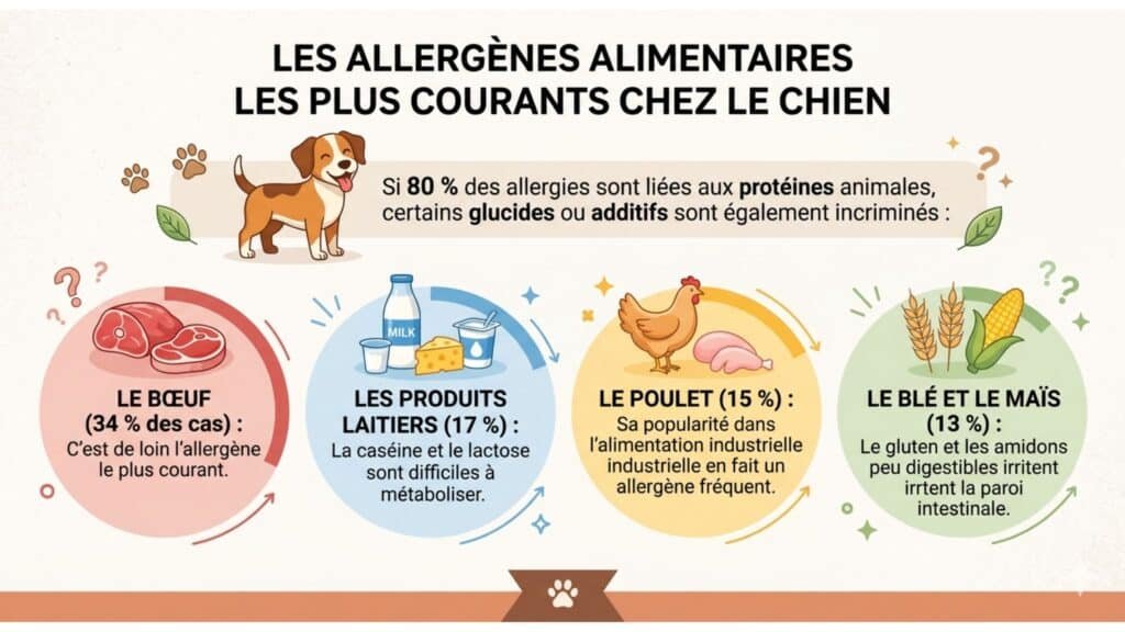 infographie allergies alimentaires chez le chien